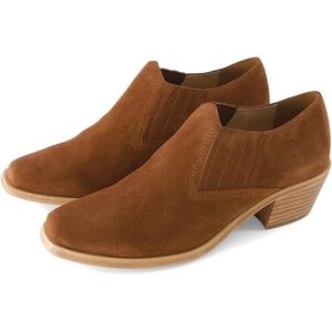 $595 Pedro Garcia Women's Bine Brown Suede Western Ankle Bootie Heel 9.5 39.5